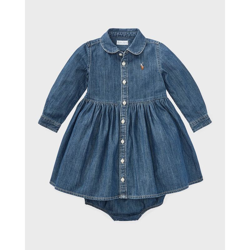 Girl-s-Belted-Fit-and-Flare-Denim-Shirtdress-Size-3M-24M