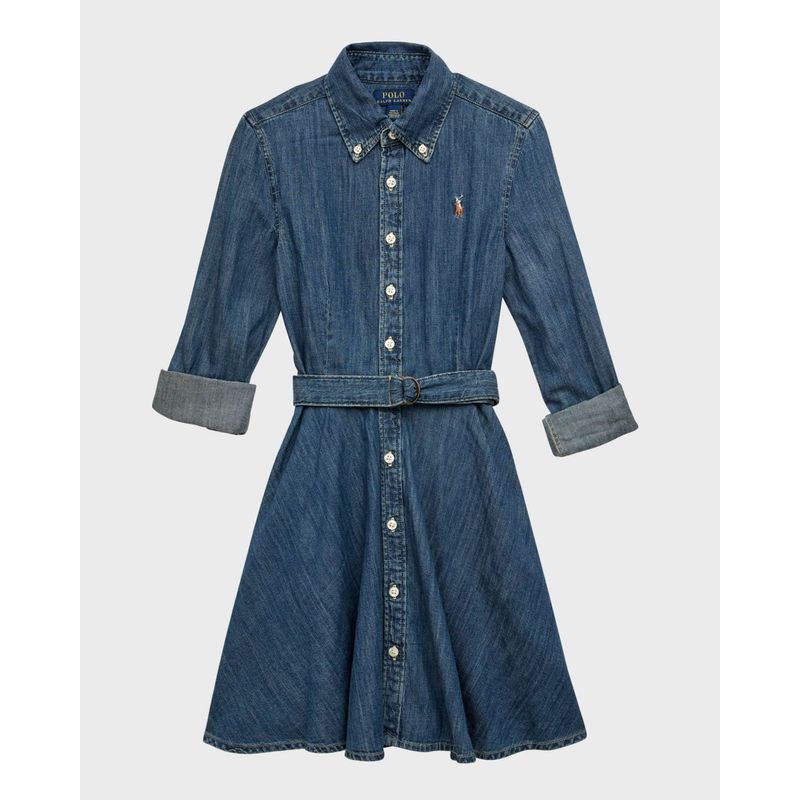 Girl-s-Denim-Belted-Shirt-Dress