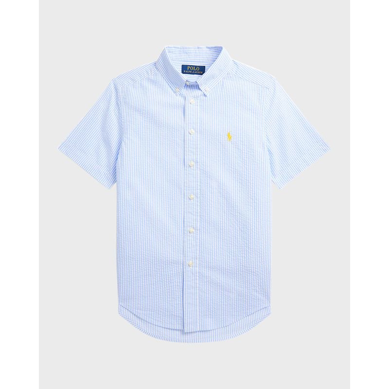 Boy-s-Striped-Seersucker-Short-Sleeve-Shirt-Size-S-XL