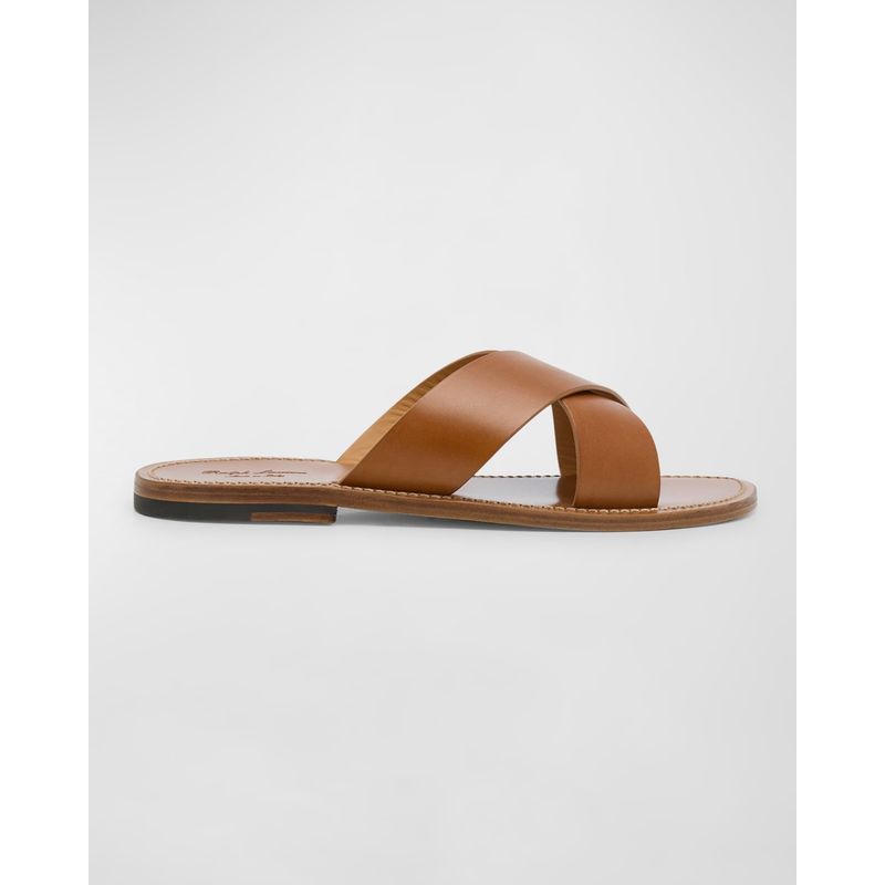 Men-s-Calf-Leather-Crisscross-Slide-Sandals
