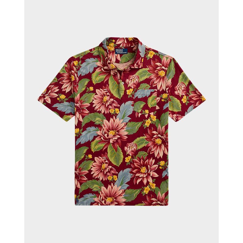 Men-s-Standard-Fit-Floral-Jersey-Polo-Shirt