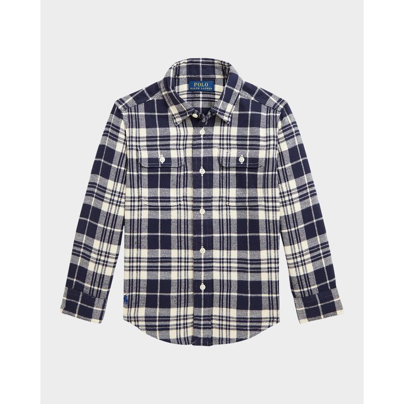 Boy-s-Brushed-Flannel-Print-Sport-Shirt-Size-S-XL