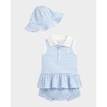 Girl-s-3-Piece-Gingham-Polo-Shirt-and-Shorts-Set-Size-3M-24M