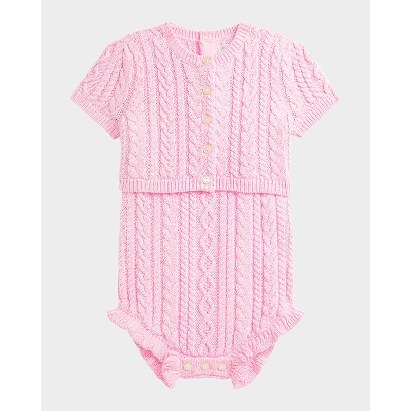 Girl-s-Ribbed-Cable-Knit-Bodysuit---Cardigan-Size-3M-24M