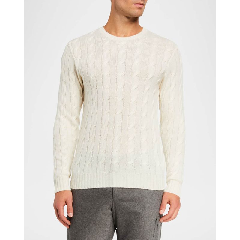 Cashmere-Cable-Knit-Crewneck-Sweater-Cream