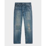 Mens-Heritage-Straight-Leg-Distressed-Jeans