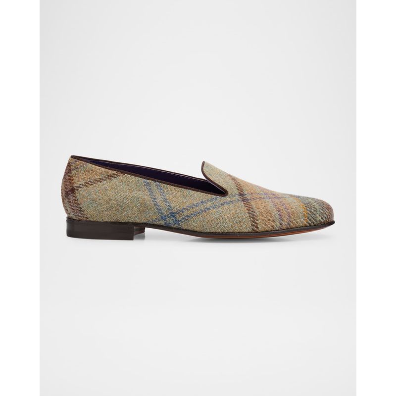 Men-s-Alonzo-Crest-Wool-Plaid-Smoking-Slippers