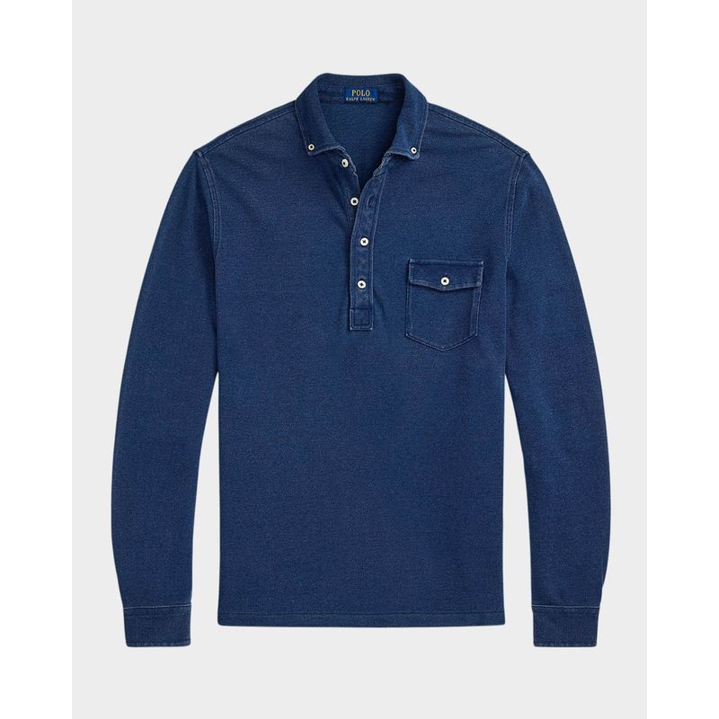 Men-s-Indigo-Dyed-Mesh-Polo-Shirt