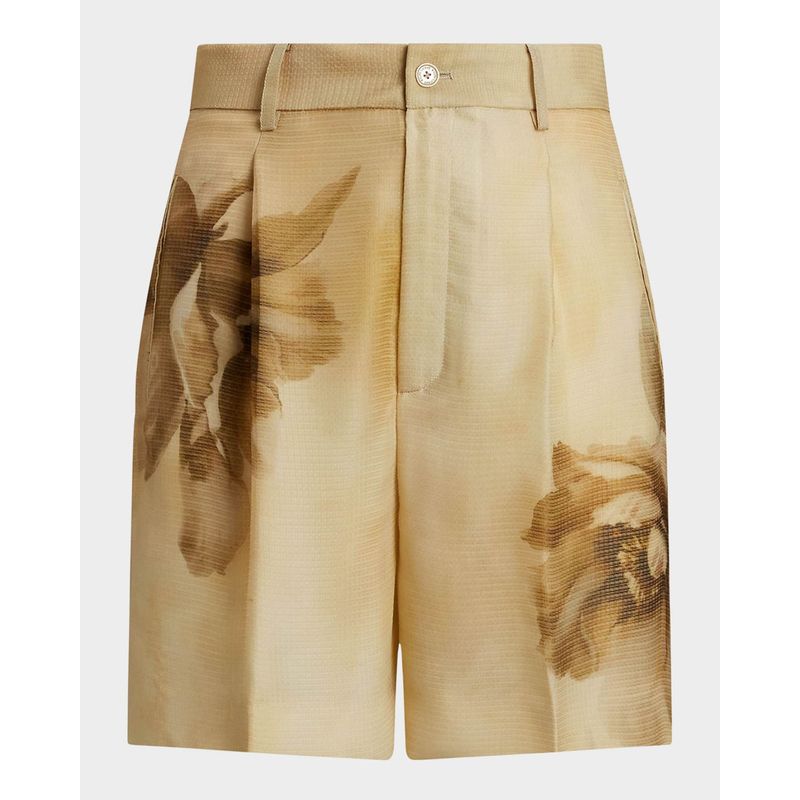 Tracy-Pleated-Floral-Silk-Gauze-Shorts