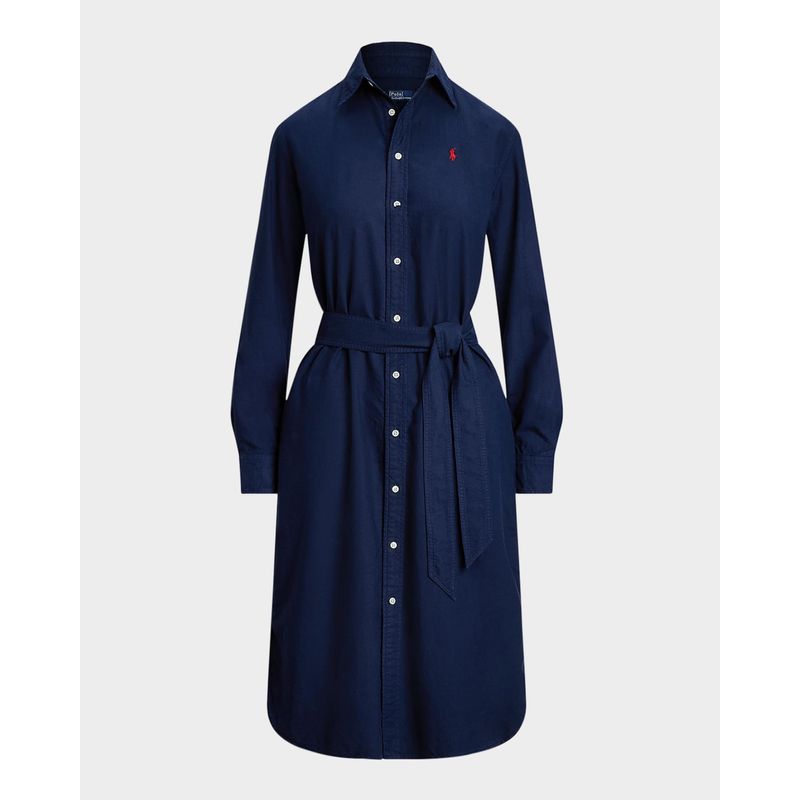 Cotton-Oxford-Belted-Shirtdress