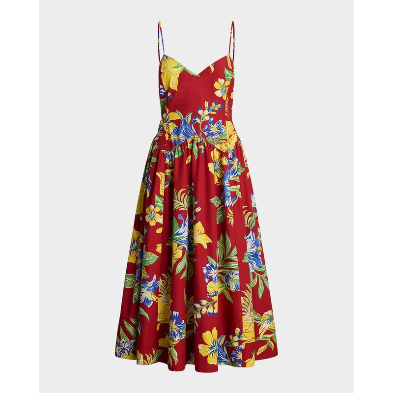 Tropical-Floral-Cotton-Poplin-Dress