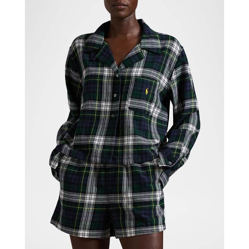 Plaid-Shortie-Pajama-Set