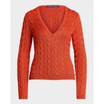 Cable-Knit-Silk-V-Neck-Sweater