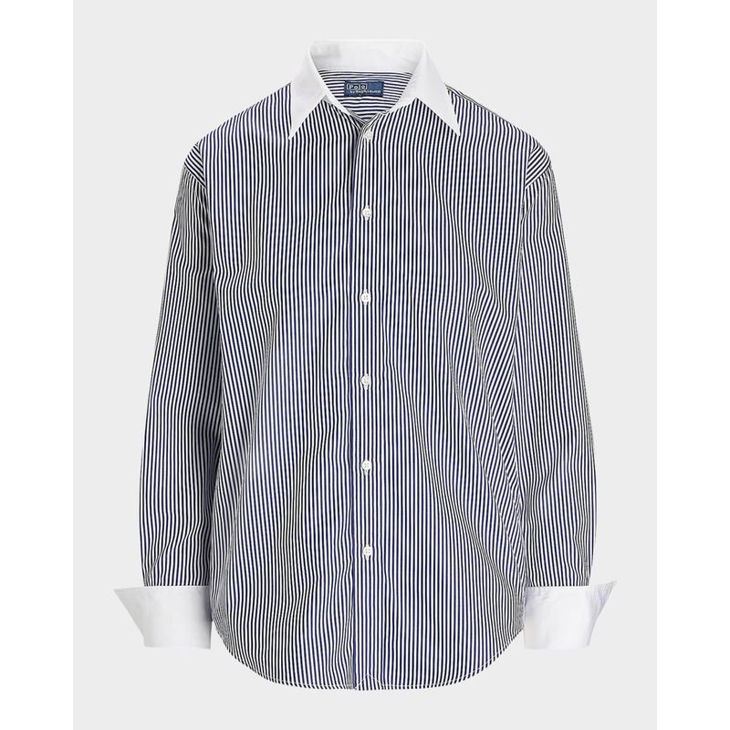 Extended-Cuff-Striped-Cotton-Shirt