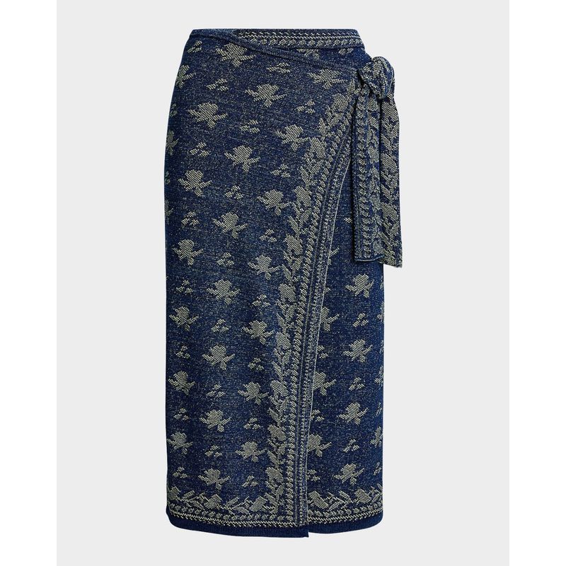 Floral-Knit-Cotton-Wrap-Skirt