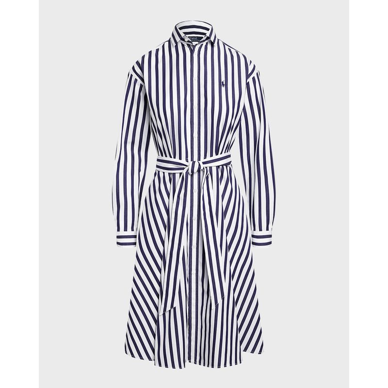Belted-Striped-Cotton-Shirtdress