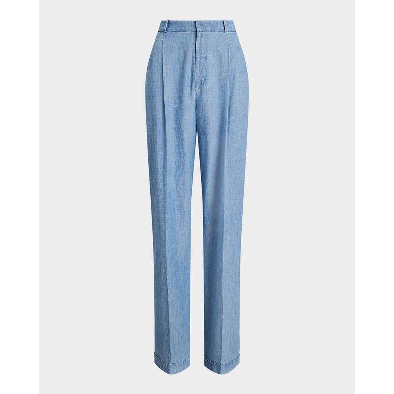 Cotton-Chambray-Wide-Leg-Pants